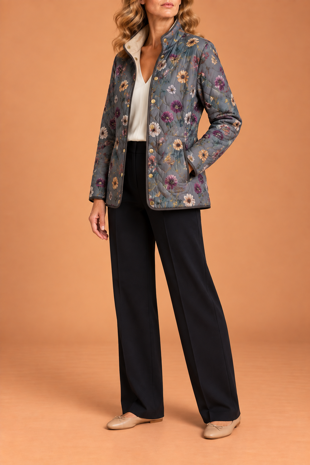 DELACROIX | Veste matelassée à fleurs séchées Nathalie