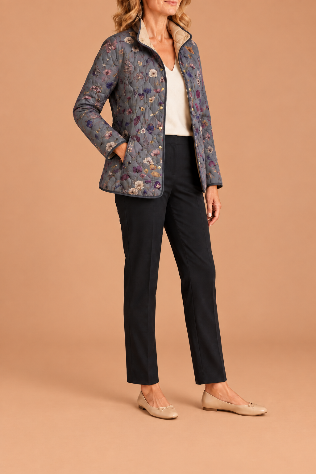 DELACROIX | Veste matelassée à fleurs séchées Nathalie