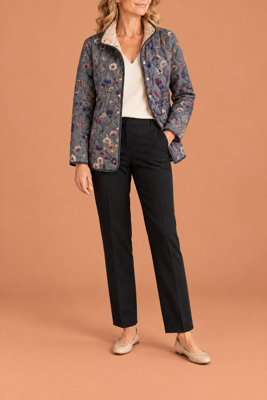 DELACROIX | Veste matelassée à fleurs séchées Nathalie