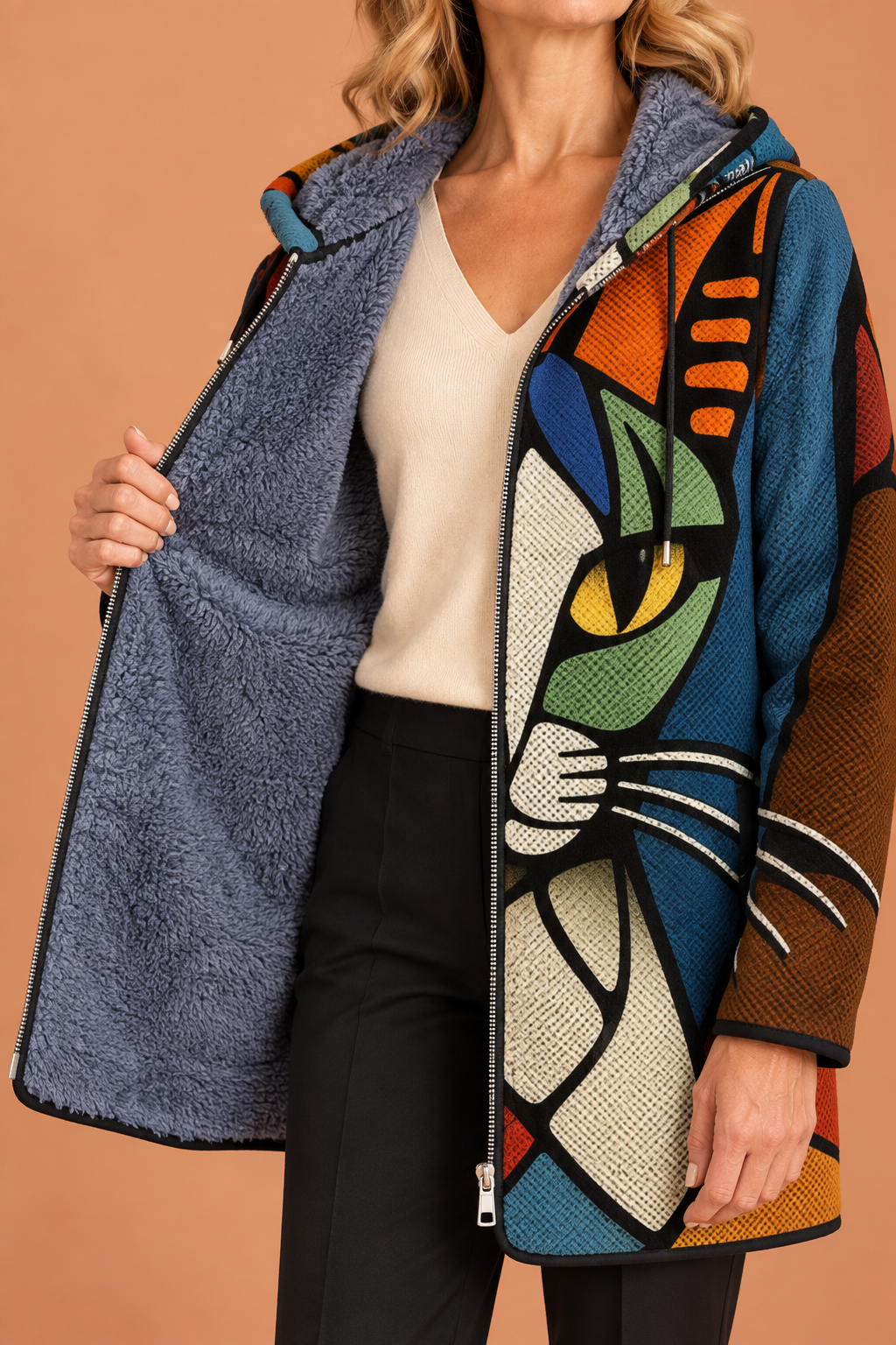 Darcy | Cardigan à Motif de Tête de Chat