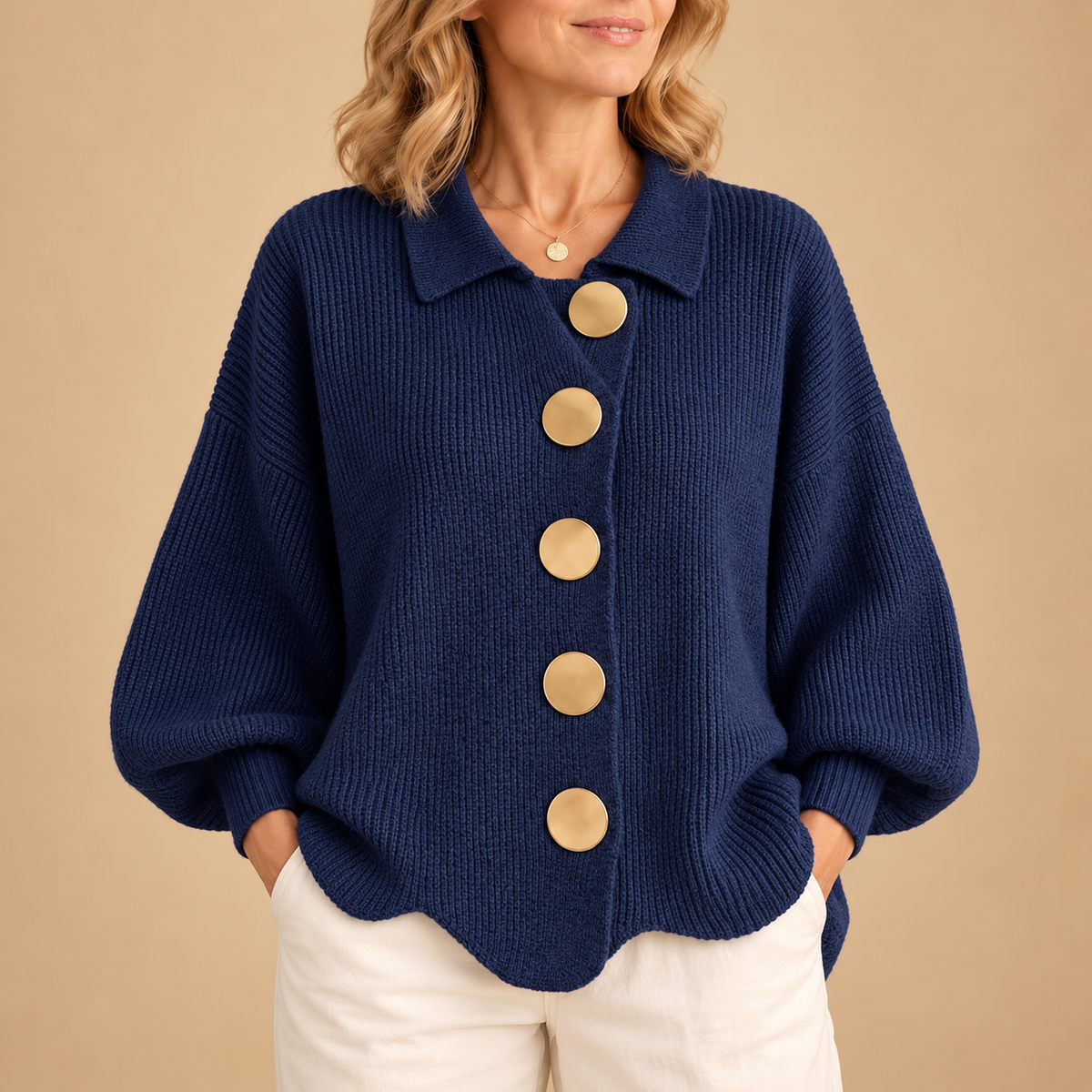 Isadora | Cardigan Oversize á Col