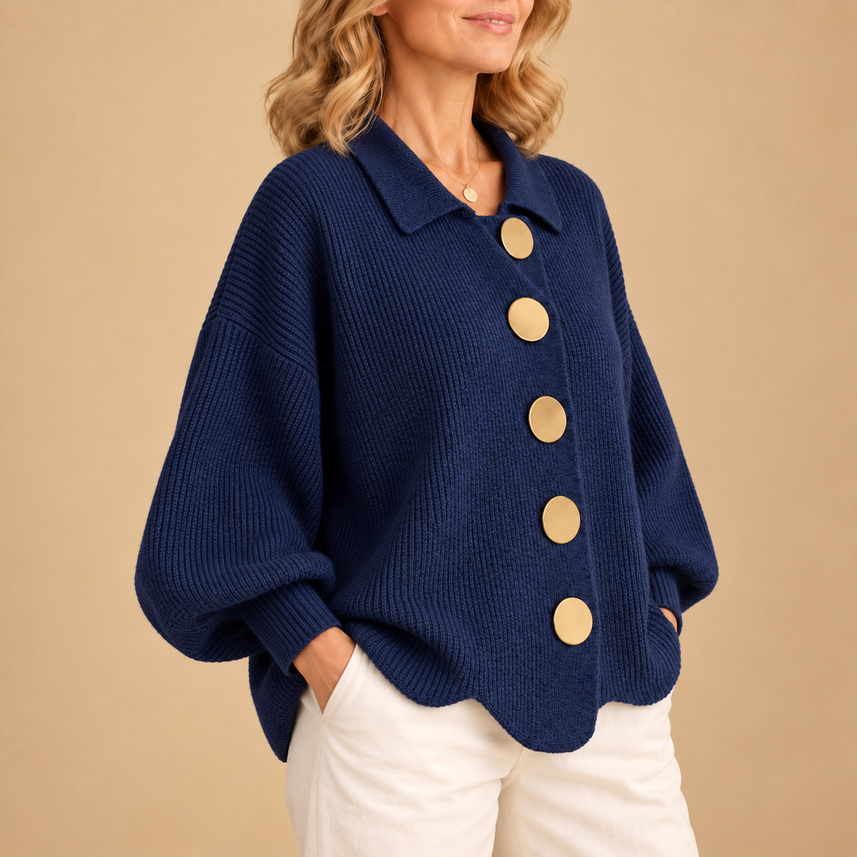 Isadora | Cardigan Oversize á Col
