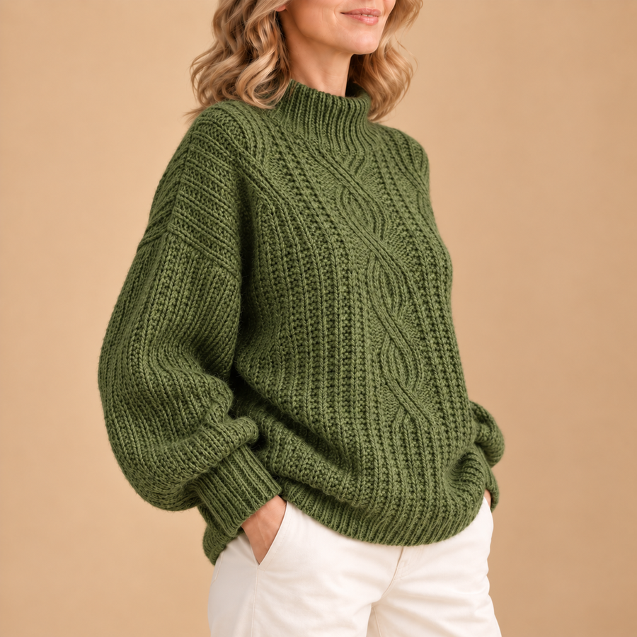 Clotilde™ — Pull texturé col montant confortable
