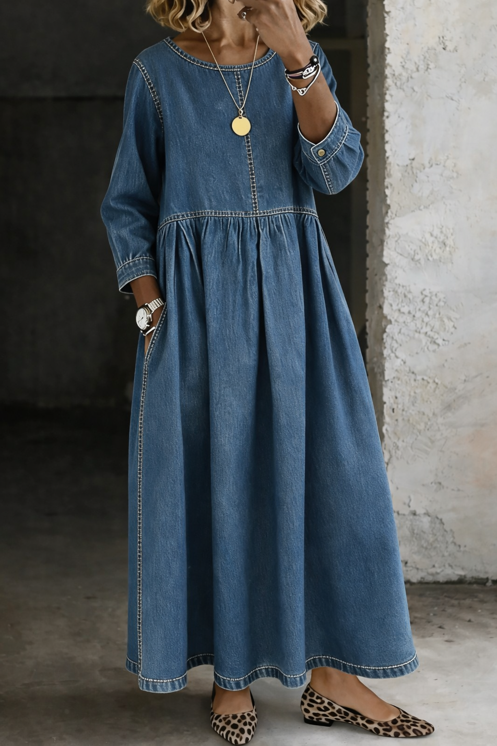 Alma | Robe longue vintage en denim