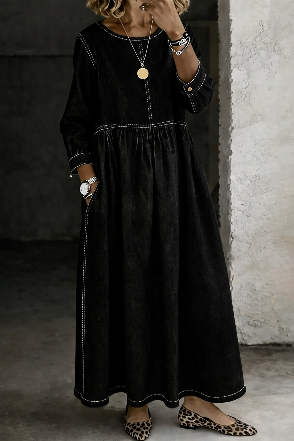 Alma | Robe longue vintage en denim