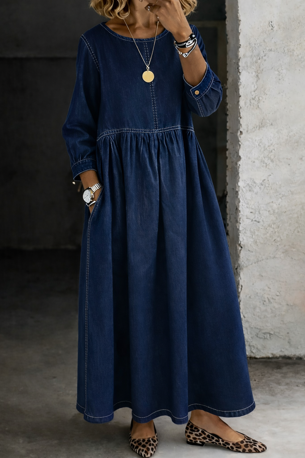 Alma | Robe longue vintage en denim