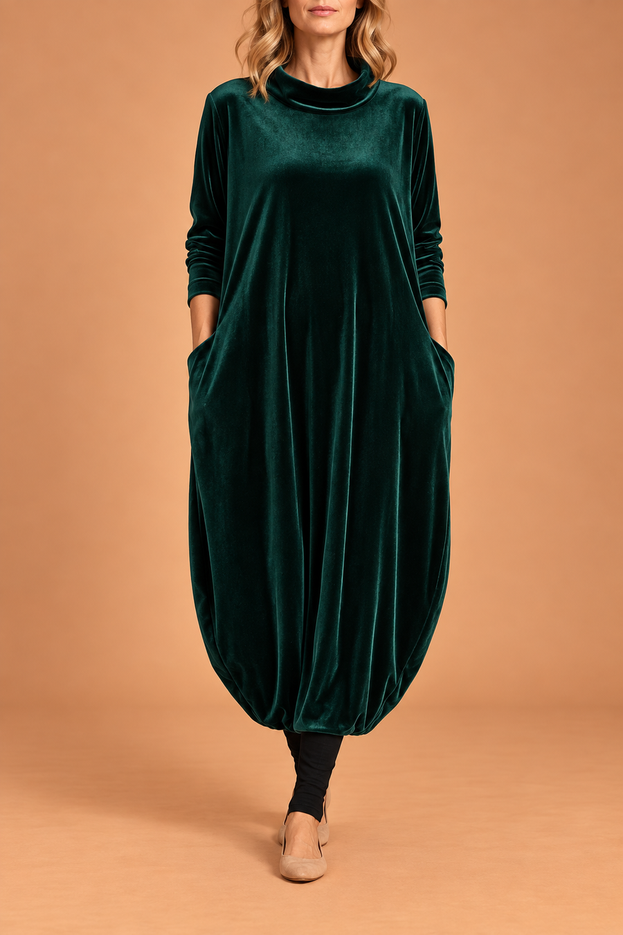 Françoise™ - Robe douce à col montant avec poches – Élégance confortable