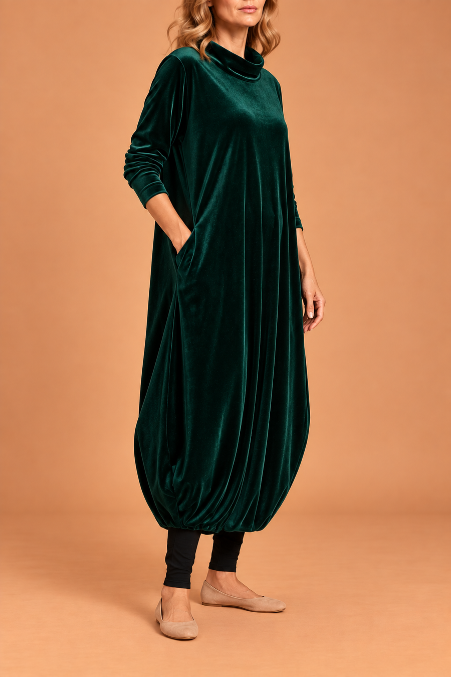 Françoise™ - Robe douce à col montant avec poches – Élégance confortable