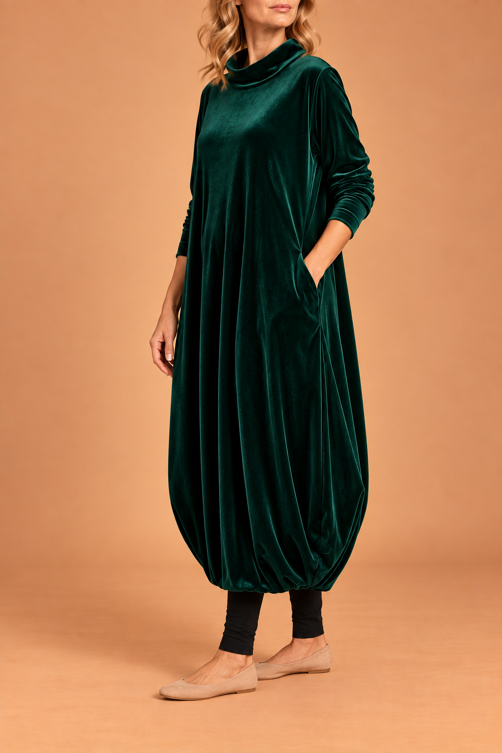 Françoise™ - Robe douce à col montant avec poches – Élégance confortable