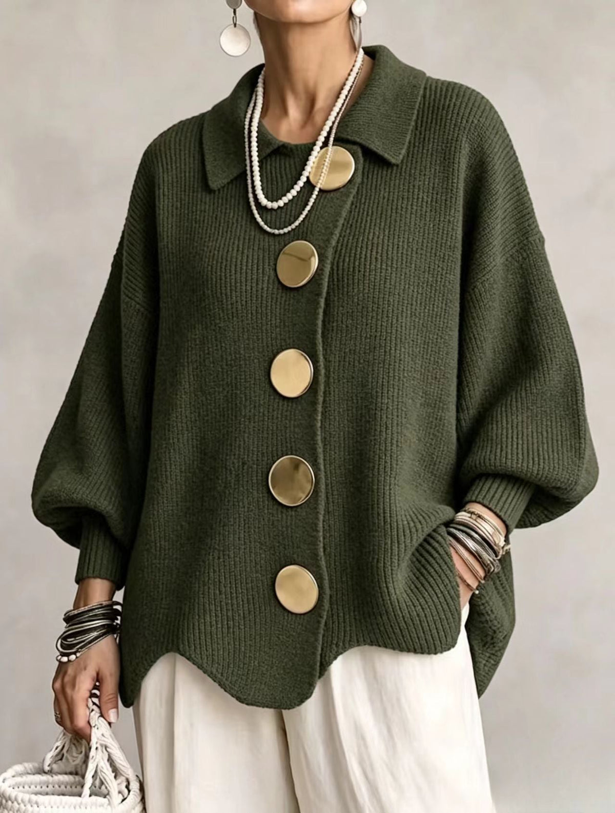 Isadora | Cardigan Oversize á Col