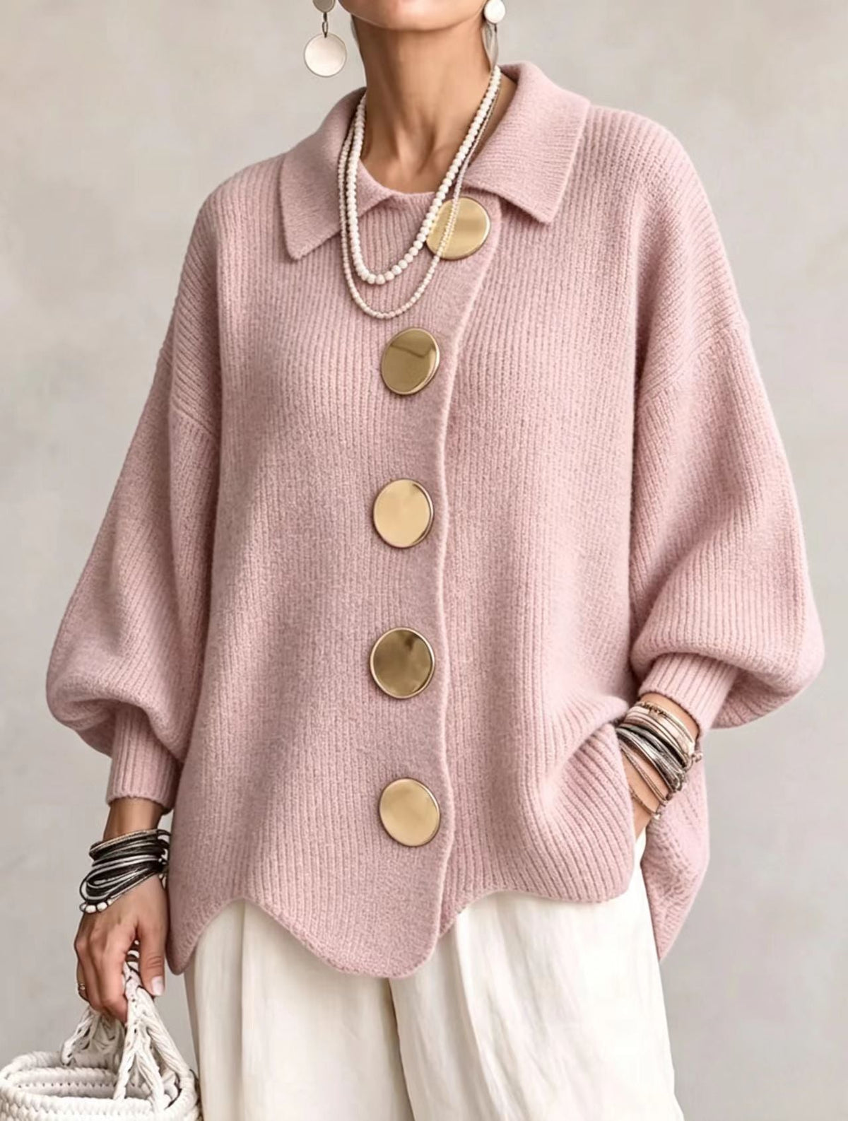 Isadora | Cardigan Oversize á Col