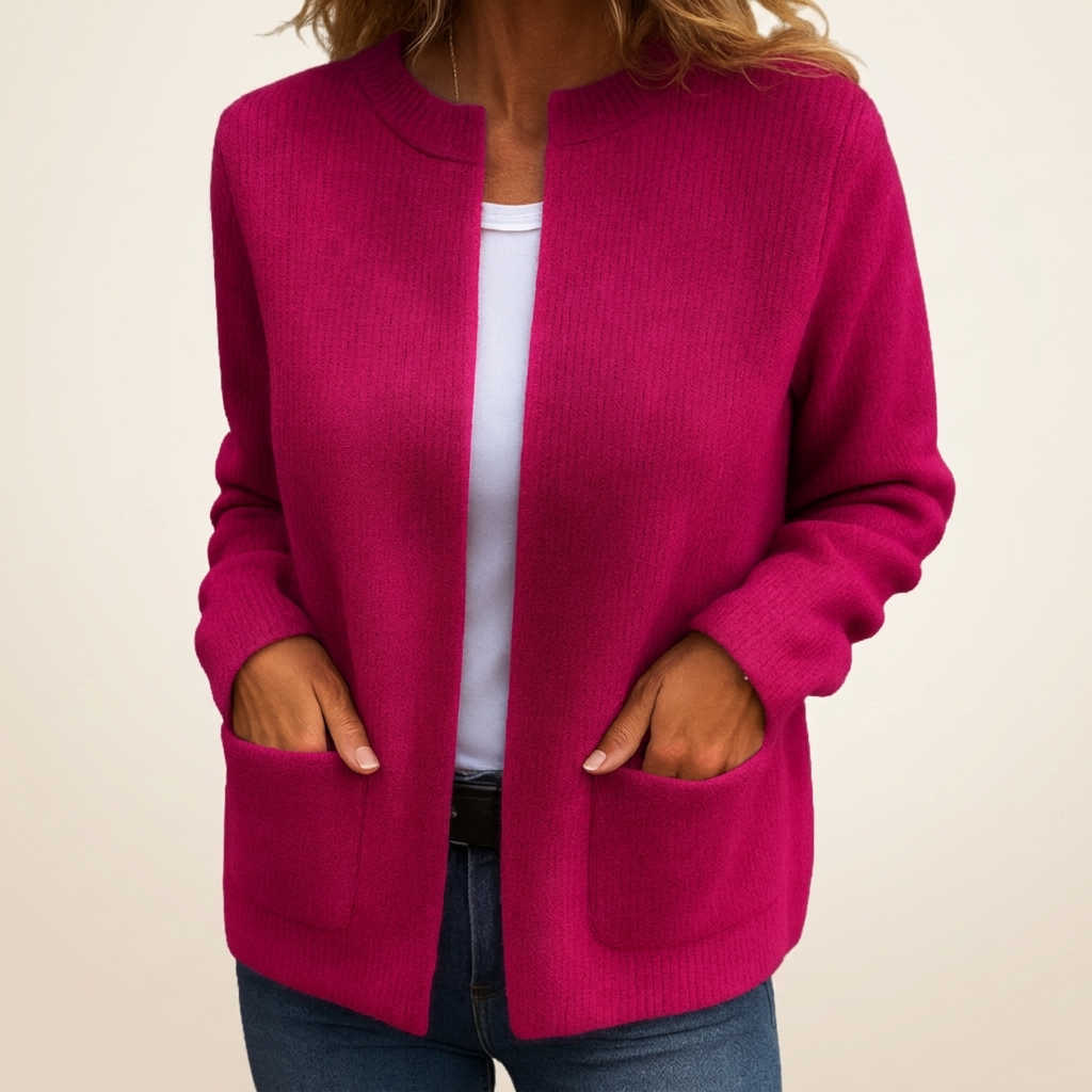 Astrid | Cardigan chaud en maille avec fermeture éclair et poches