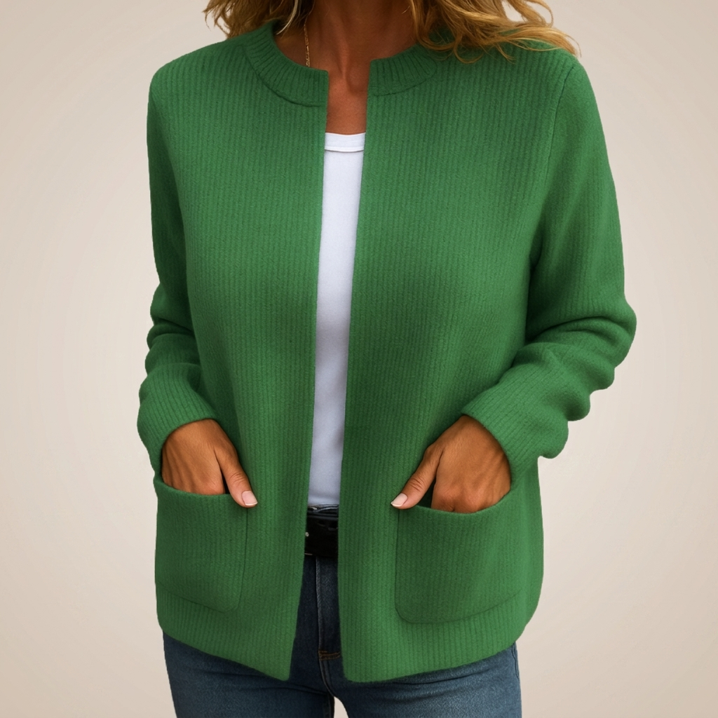 Astrid | Cardigan chaud en maille avec fermeture éclair et poches