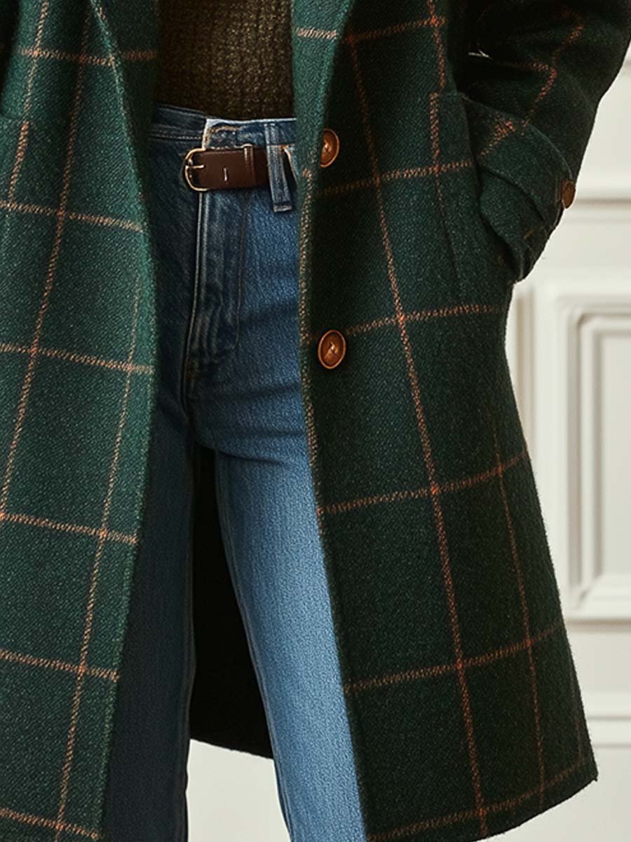 Elena - Manteau Classique À Carreaux